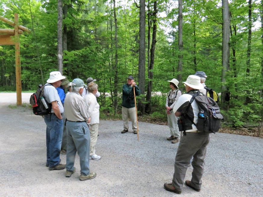 Group of twelve assemble and talk before walk. photo Howard Robinson