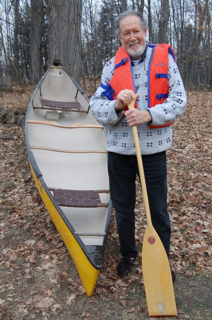 cliff with canoe